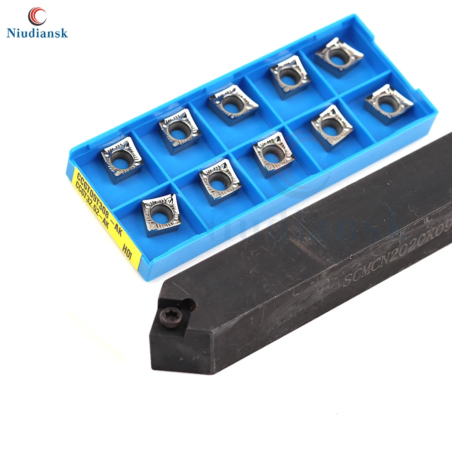 

SCMCN1212 SCMCN1616H09 External Tool Holder SCMCN2020K09 SCMCN2525M09 10pcs CCMT09T3 CCGT Carbide Inserts Lathe Turning Tool Set