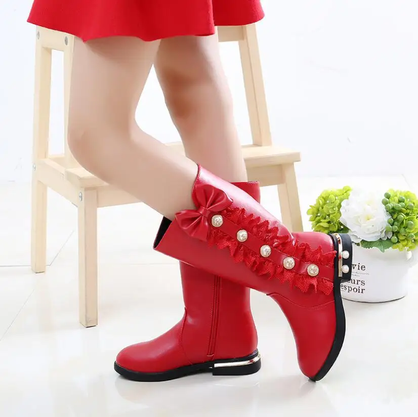 Высокие сапоги для девочек детские зимние модные до колена принцессы студентов