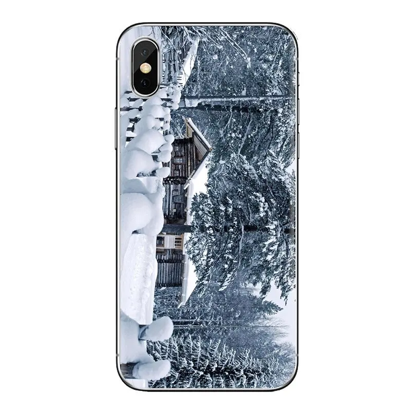 Winter Log Cabin Soft Transparent Shell Covers For Samsung Galaxy S3 S4 S5 Mini S6 S7 Edge S8 S9 S10 Plus Note 3 4 5 8 9 |