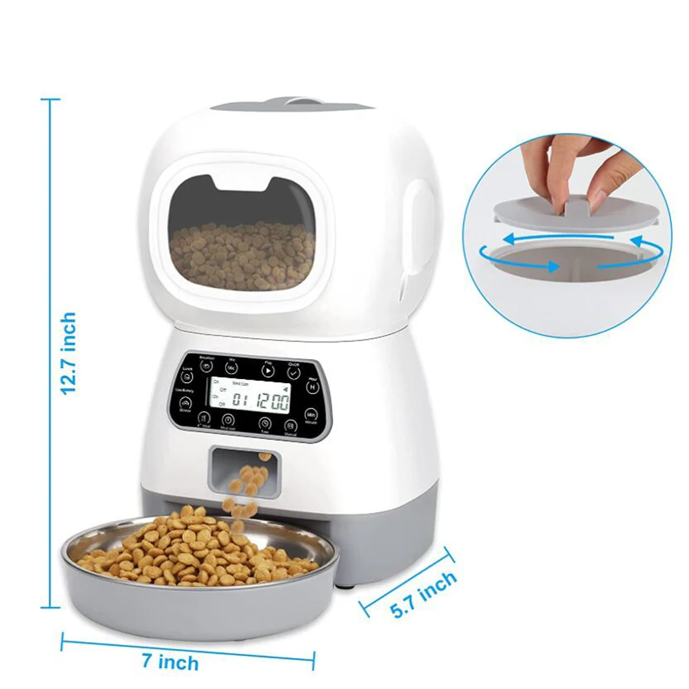 Pet Automatic Feeder Robot Type Intelligent Timing Quantitative Feeding Dispenser Cat Dog Bowl | Дом и сад