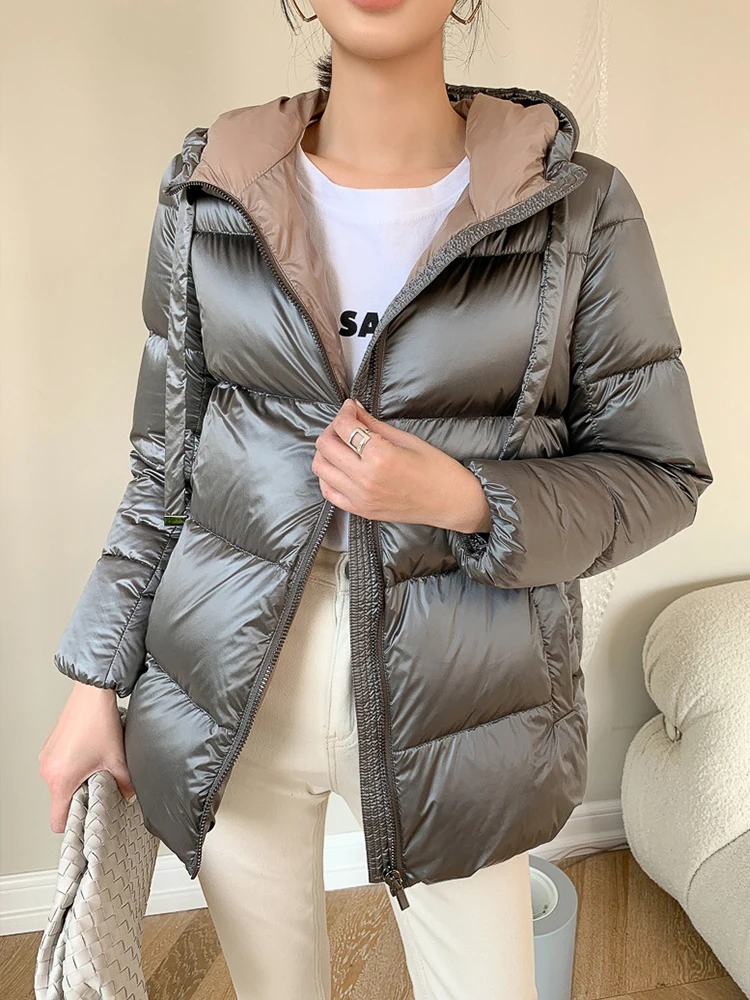 

High End New Italian 2021 New women's Fluffy 90 Goose Down Short Sleeve Fashion Stand Collar Down Jacket b10143186