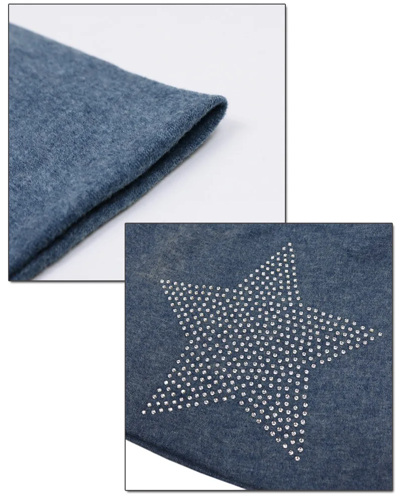 ELIfashion Модные Стразы Блеск Шапки Для женщин Зимняя вязаная Кепки s Big Star эластичный Для женщин шляпа Женская хлопковая Кепки 5 цветов