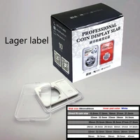 10 piece 27mm40mm lager label ps material coin slabs slab sovenir clear collecting case box white color 44 different sizes