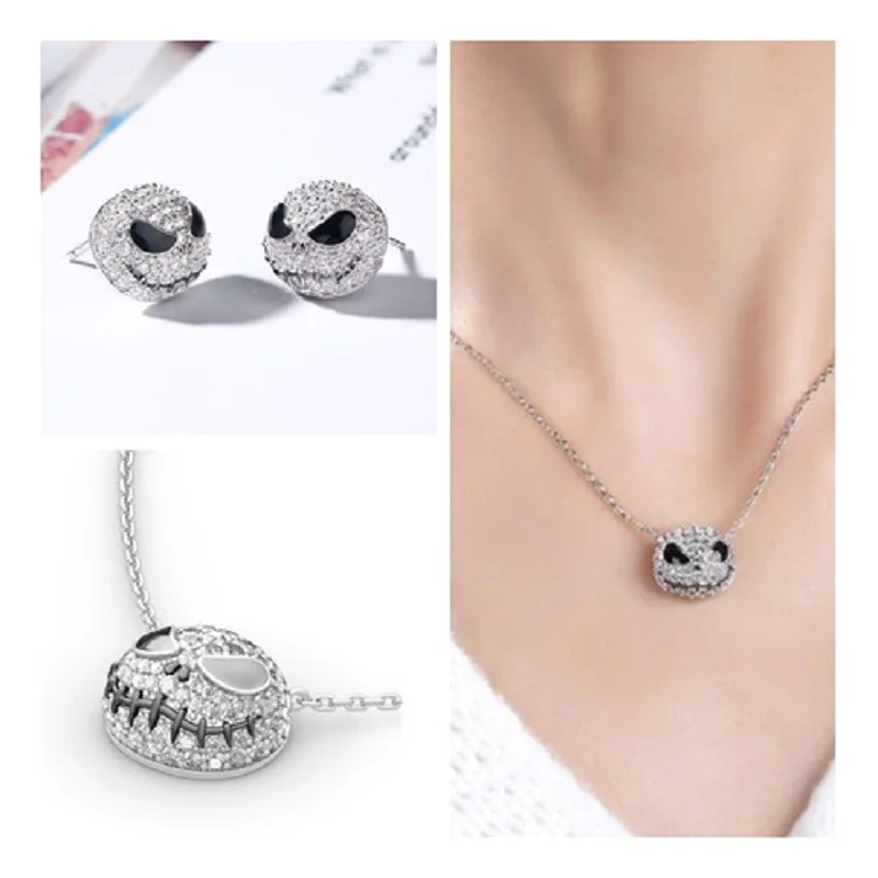 Кошмар перед Рождеством Джек Череп Серебряный круг с украшением в виде