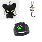 Детские любимые игрушки, волшебное кольцо и колье на удачу с эльфом, черной кошкой, эльфом Тикки