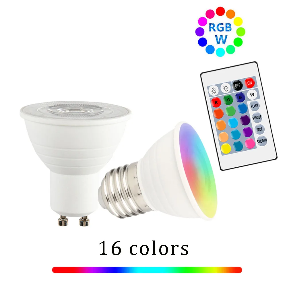 

RGB Led Spot Light Bulb Bubble Ball Lamp E27 E14 MR16 GU10 AC85-265V Dimmable Magic Holiday RGB Lighting Remote Control