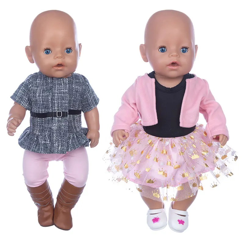 

2021 New Pink suit Clothes Suit Fit For 43cm Baby Doll 17 Inch Reborn Baby Doll Clothes, Shoes are not included