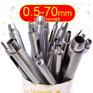 Round Punch Hollow Punch Steel Chisel Leather Puncher Cutting Tool for Belts, Metal Gaskets, Leather, Canvas (0.5mm to 60mm)