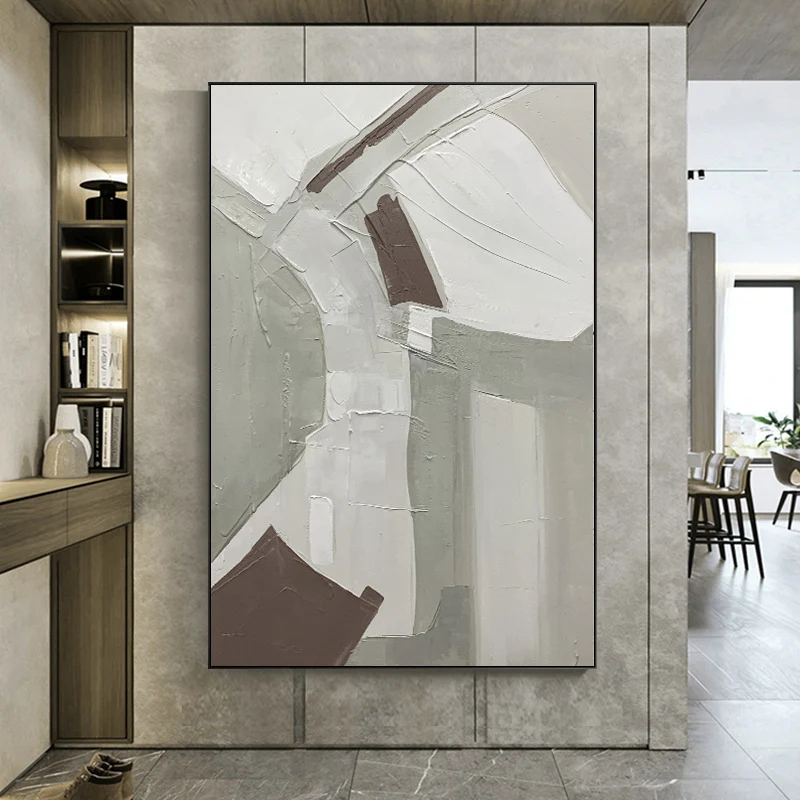 

Abstract Gray 100% Hand Painted Oil Paintings on Canvas Handmade Wall Picture Modern Art for Home Decoration