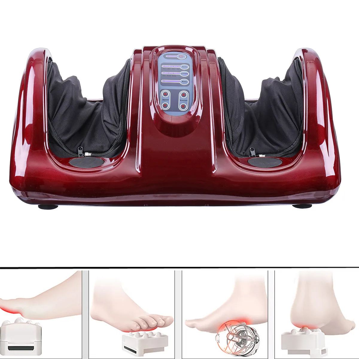 Electric Vibrator Foot Massager Health Care Massage Therapy Circulation Shiatsu Ankle Calf Kneading Rolling RC Machine EU 220V