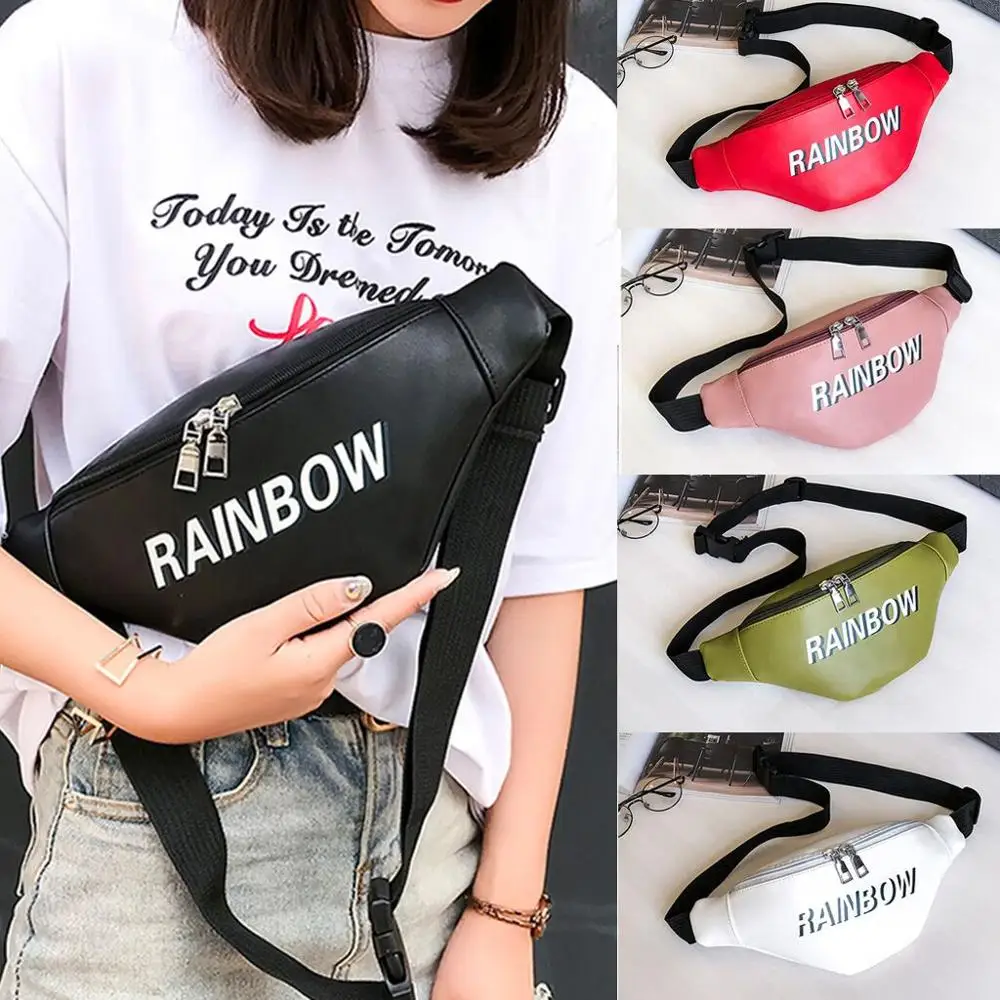 Женская сумка через плечо нагрудная с карманом уличная Косметическая кожаная на