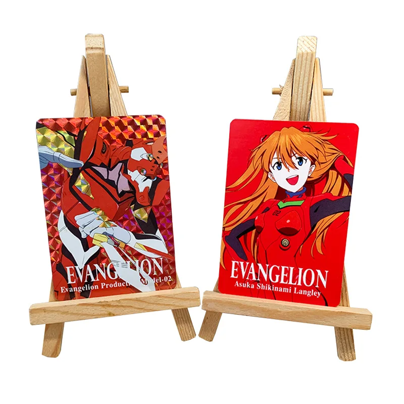 

9PCS EVA-02 Anime Figures Homemade Bronzing Flash Cards Asuka Langley Soryu Collectible Cards Toys Christmas Gifts for Children