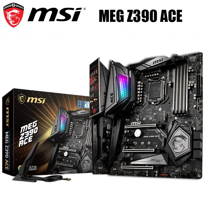 

100% New MSI MEG Z390 ACE Motherboard LGA 1151 Core i9/i7/i5/i3 Intel Z390 DDR4 64GB Original Desktop MSI Z390 Mainboard M.2 ATX
