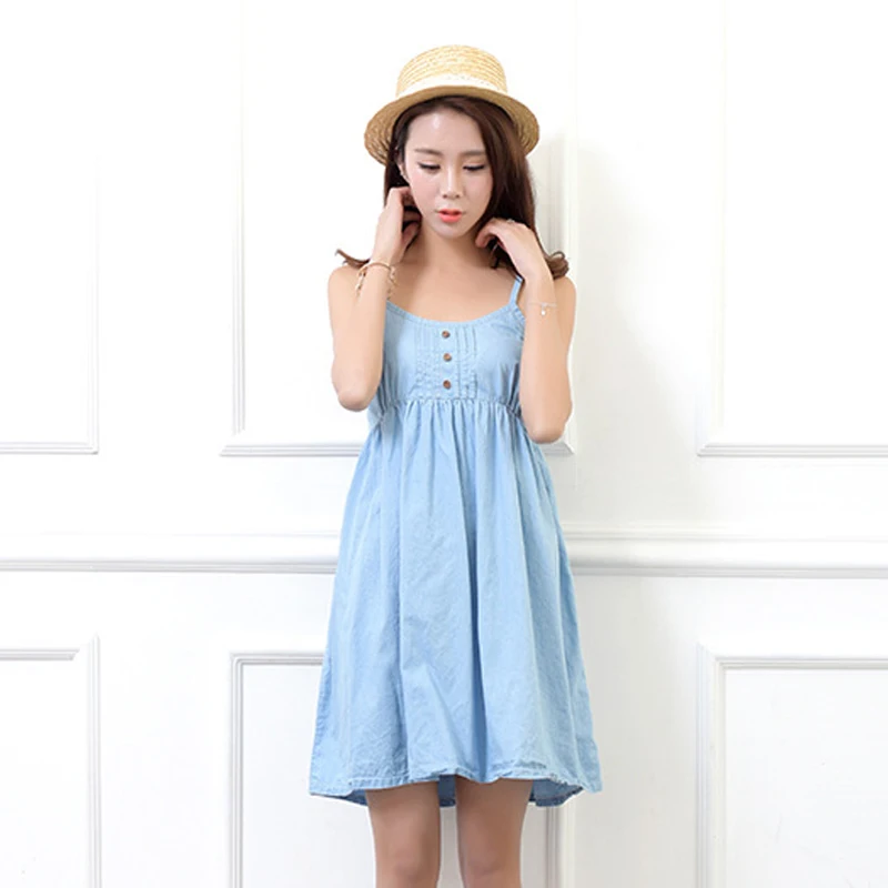 GOPLUS платье из джинсовой ткани для женщин в Корейском стиле повседневная на