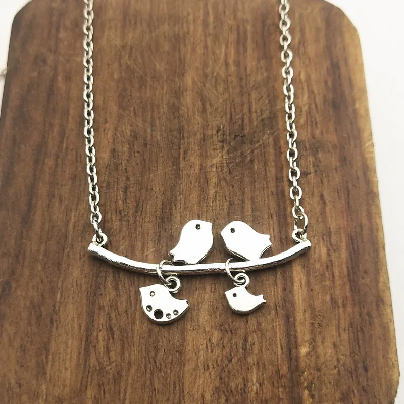 1 шт. Серебряная ветка ожерелье с птицами женское ювелирные изделия цепочка