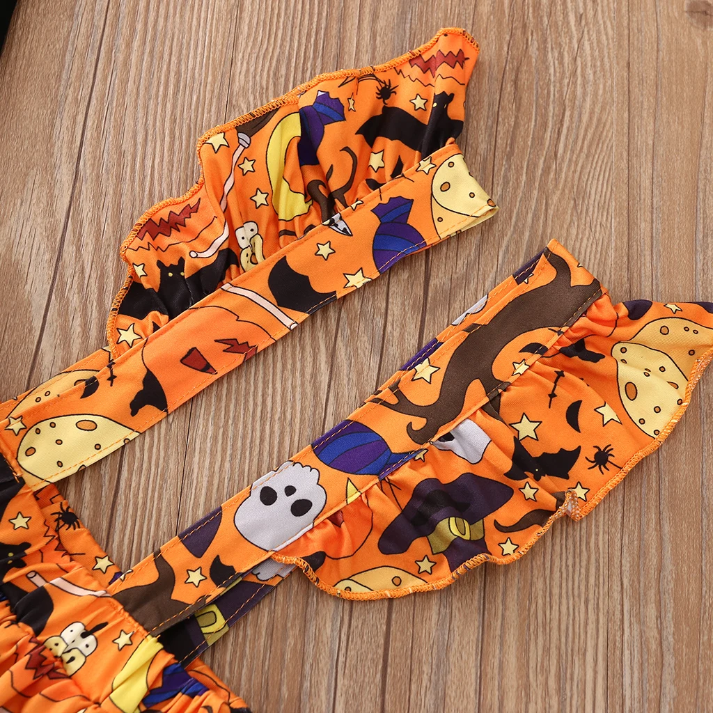 Pudcoco/осень 2020 комплект из 3 предметов для новорожденных девочек на Хэллоуин боди с