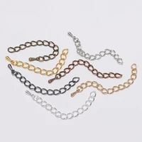 20pcslot 5070mm goldrhodium color extended extension chains tail extender chain for jewelry making findings connector