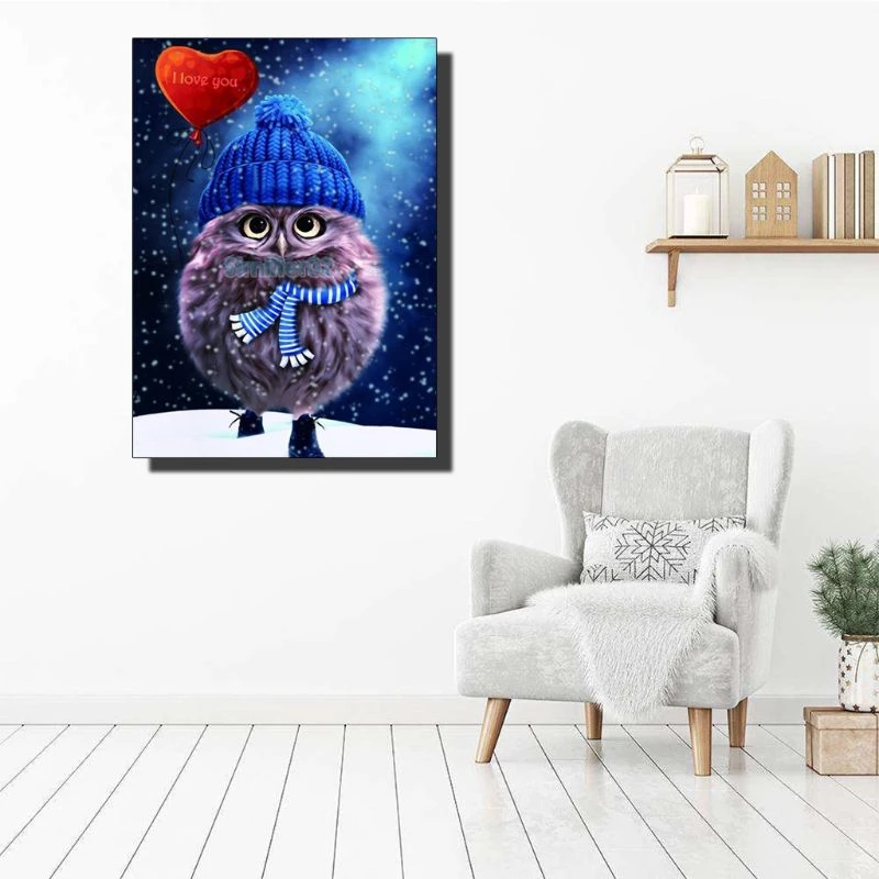 Милая сова 5D круглая алмазная живопись вышивка рукоделие хрустальные стразы