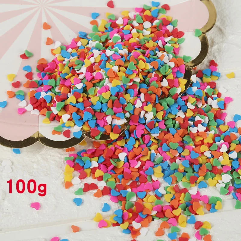 A2202 100g/lot Fimo Polymer Clay Sprinkles for Slime Heart Round Snowflake Star Slices Fake Cake Dessert Decoration DIY Nail Art Craft - Цвет: A2202