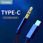 Аудиокабель с разъемом USB Type-C на 3,5 мм, плетеный удлинитель, AUX кабель, Тип C, декодирование для Xiaomi9 Oneplus 9 Huawei Samsung