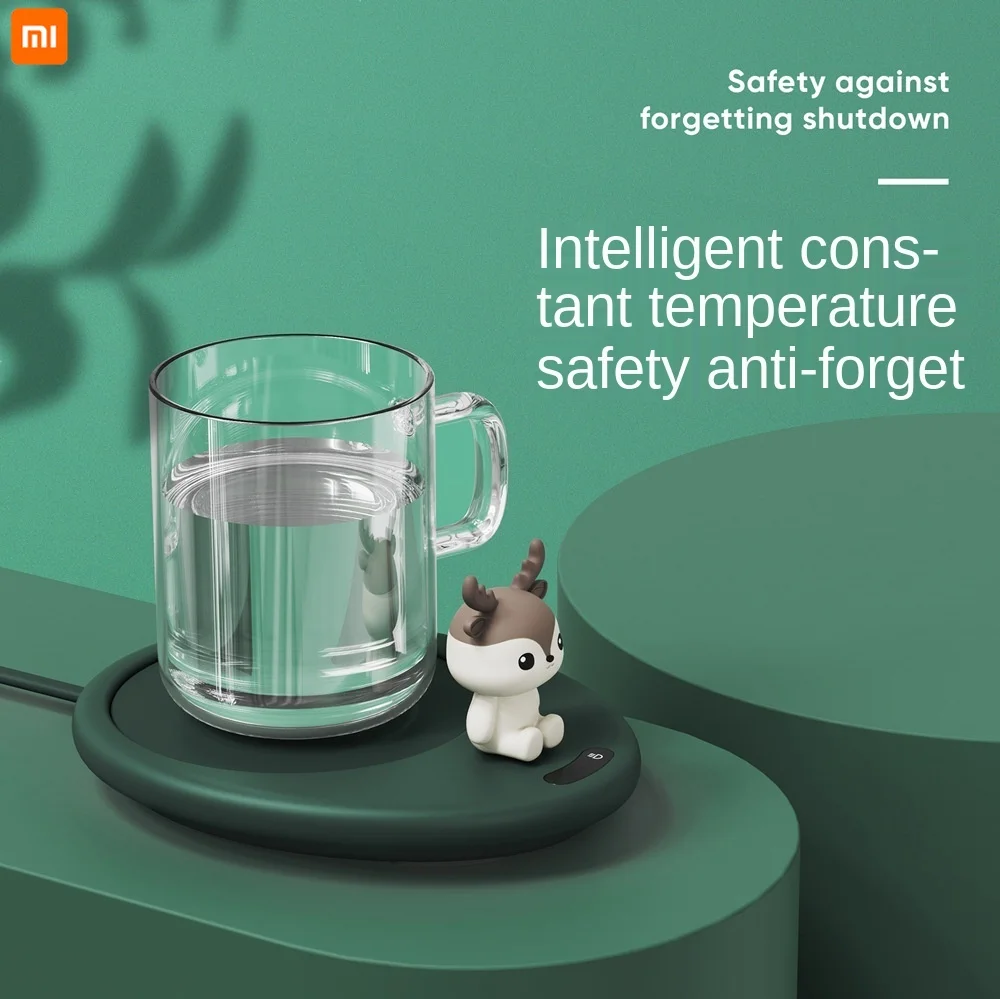 

xiaomi youpin Office gift desktop led heating coaster smart timing 3 files constant temperature cartoon coaster