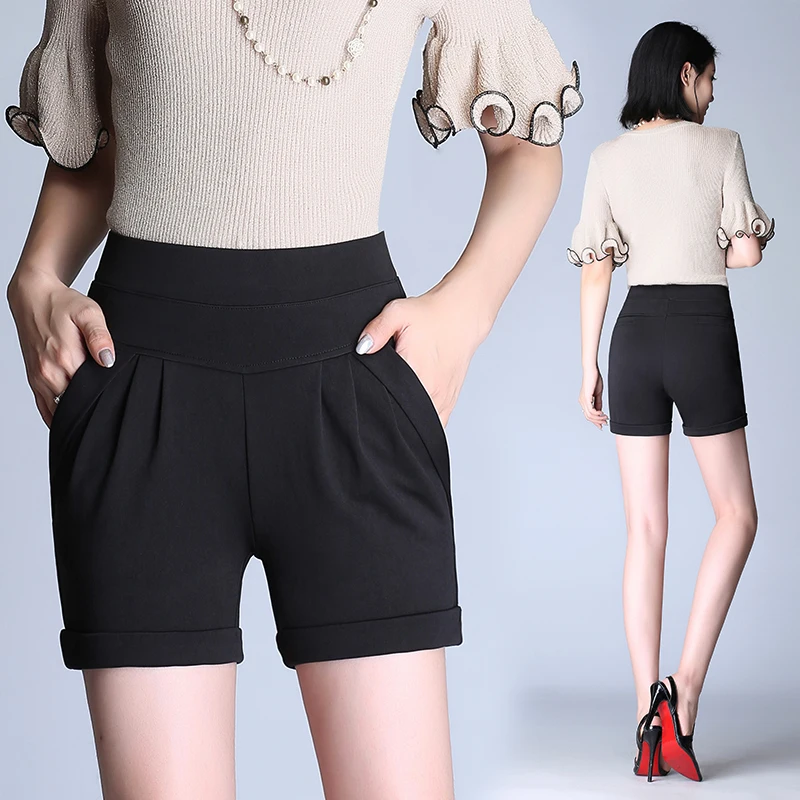 Новинка женские шорты белые черные с высокой талией горячие штаны Харадзюку