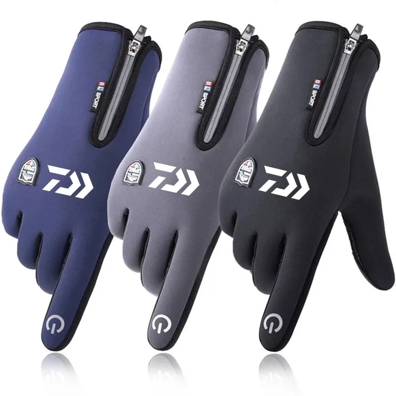 Warm Winter Fishing Gloves Waterproof Windproof Breathable Ski Full Finger Non-Slip Outdoor Cycling Touch Screen Fishing Gloves