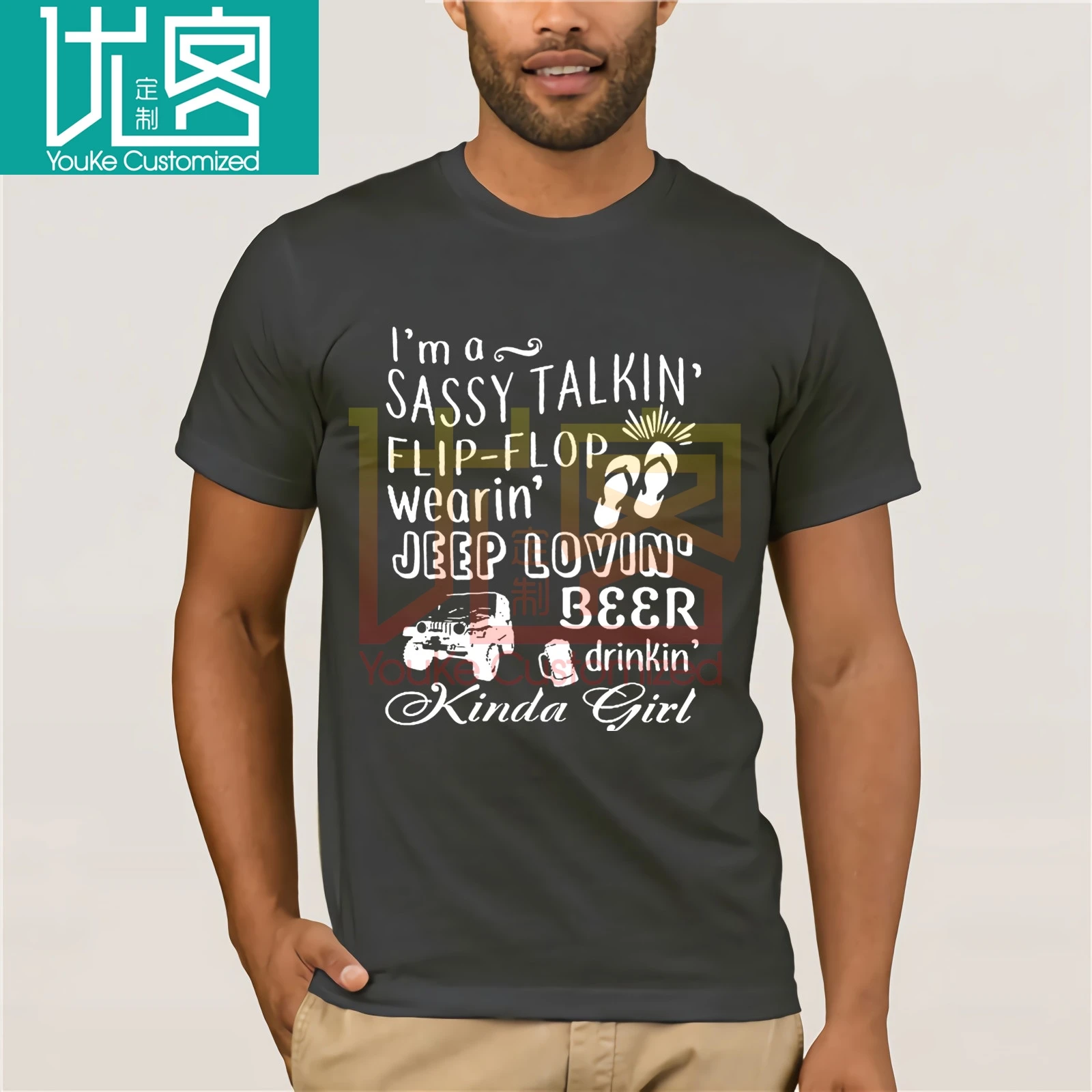 Im A Sassy Talkin Flip Flop Wearin Jeep LovinT рубашка | Мужская одежда