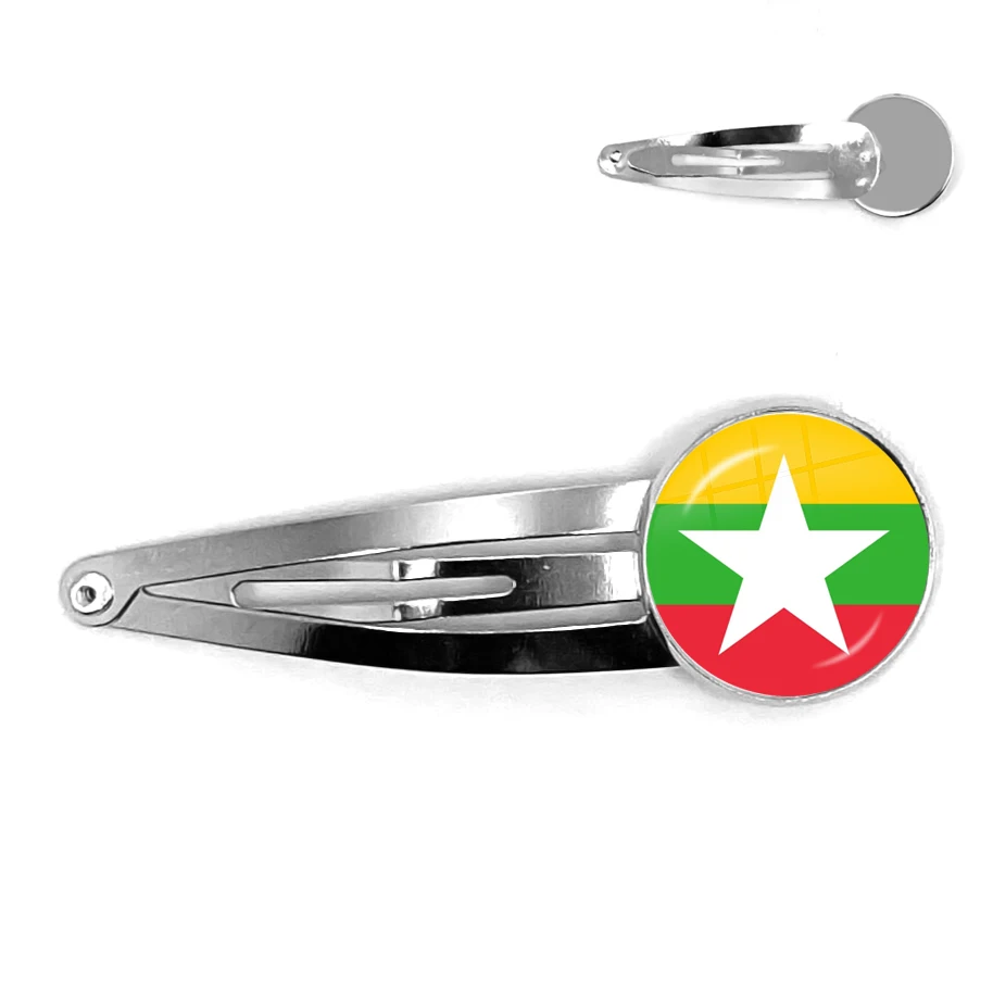 Пакистан, Бруней, Шри-Ланка, Мьянма, Индонезия, Монголия Национальные флаги заколки для волос с стекляным кабошоном булавка для волос ювелирные изделия для женщин и девочек.