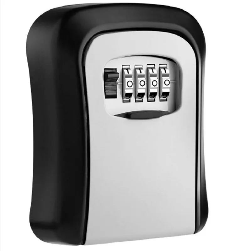 

Key Lock Box Wall Mounted Aluminum alloy Key Safe Box Weatherproof 4 Digit Combination Key Storage Lock Box Indoor Outdoo