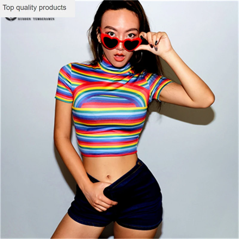 Новинка лета 2020 облегающая футболка с коротким рукавом и стоячим воротником