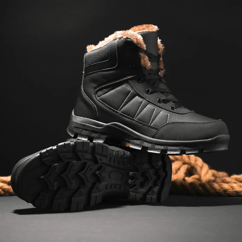 Размеры 39 47 зимние ботинки мужская теплая высококачественная повседневная