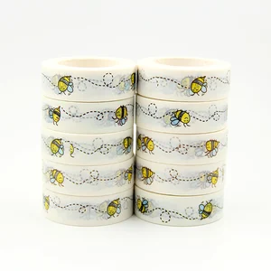 Новинка 10 шт.компл. 15 мм * 10 м милые декоративные пчелы васи лента Сделай Сам Скрапбукинг маскирующая лента c животными школьные офисные канцтовары