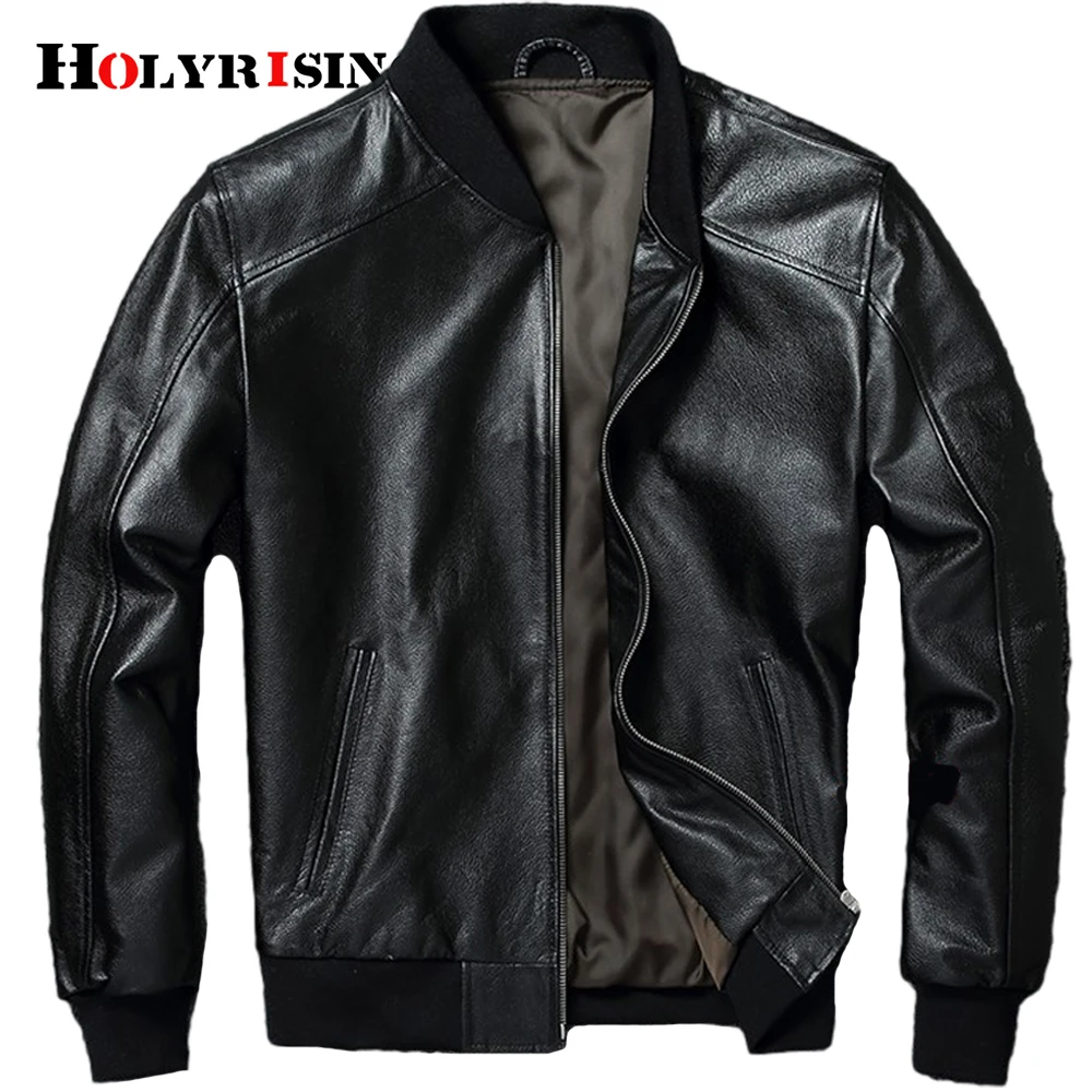 

Куртка мужская мотоциклетная с воротником-стойкой, Классическая мягкая Байкерская кожаная куртка, черная верхняя одежда с карманами, разме...