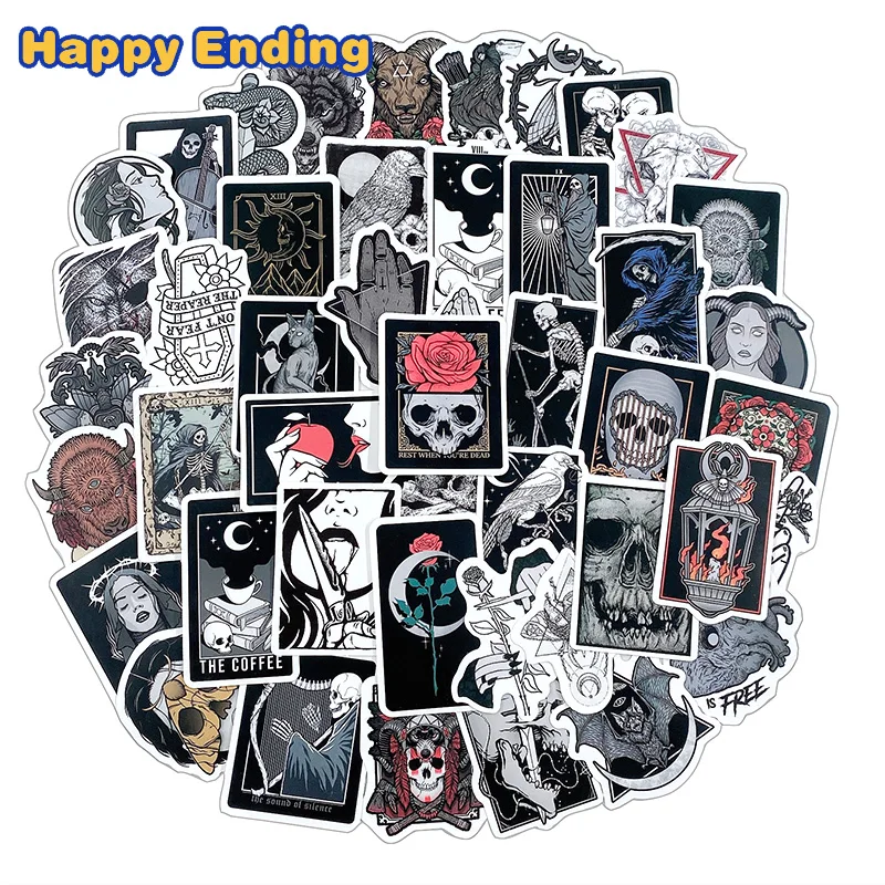 

50 PCS Cartoon Witch Skull Demon Gothic Graffiti Stickers For Motorcycle Laptop Suitcase Guitar Phone Skateboard Helmet Decal