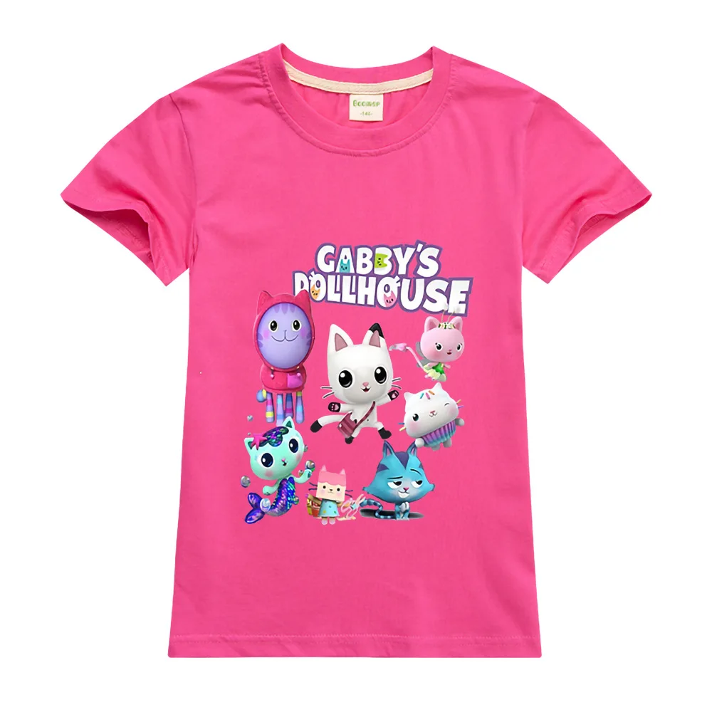 Футболка Gabby детская с котами хлопковая рубашка коротким рукавом для мальчиков и