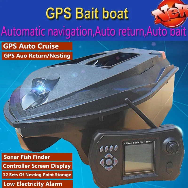

GPS Auto Cruise RC Bait Boat GPS Navigation Dual hopper Fishing Finder Boat Remote Control RC Intelligent Nesting Fishing Boat