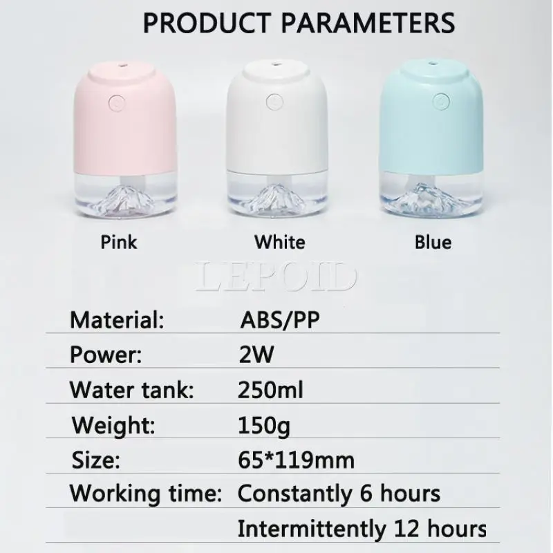LEPOID портативный маленький увлажнитель USB ручной счетчик воды мини паровой для