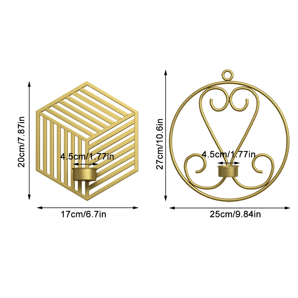 

1pcs Wall Mounted Candle Holder Creative Metal Wall Mounted Candle Holder Retro Light Candlestick Home Decoration Candle Holder