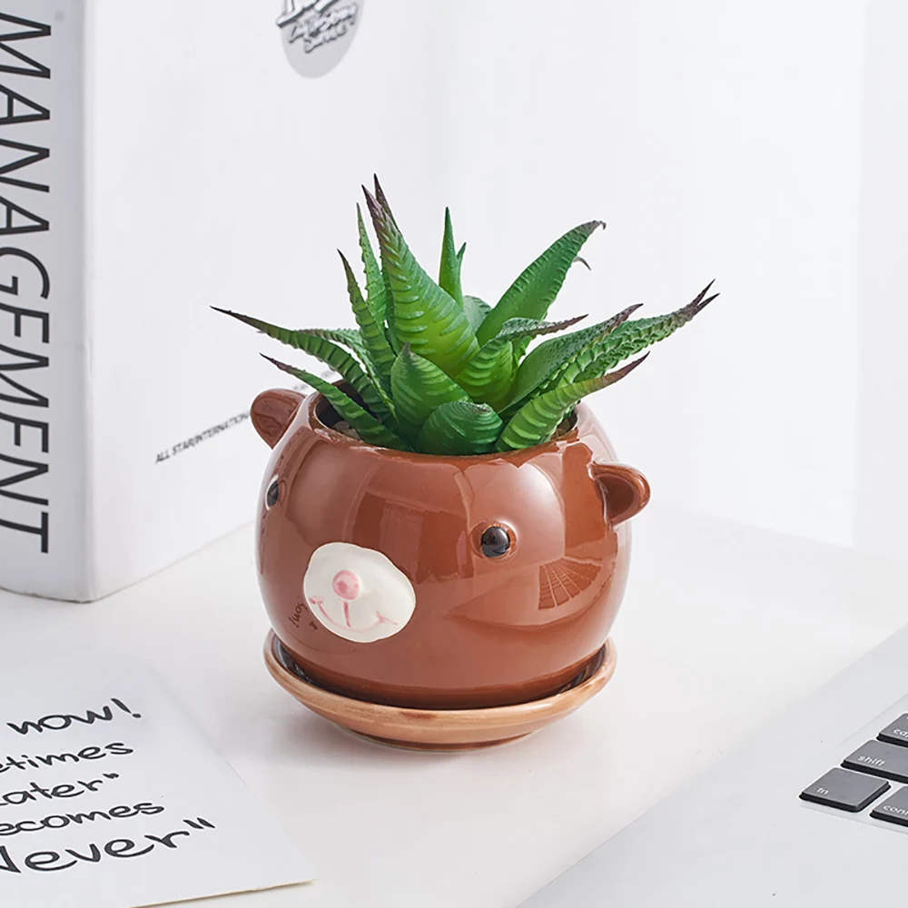 Милый цветочный горшок с животными европейский стиль сочные горшки для растений