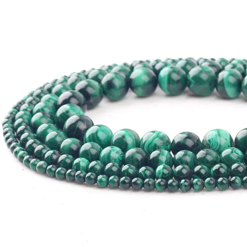 Высококачественные 100% натуральные оригинальные бусины AAA + зеленого малахита
