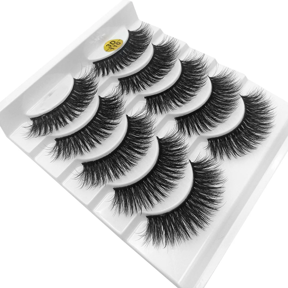 5 пар норковых волос накладные ресницы пушистые длинные 3D Искусственные норковые