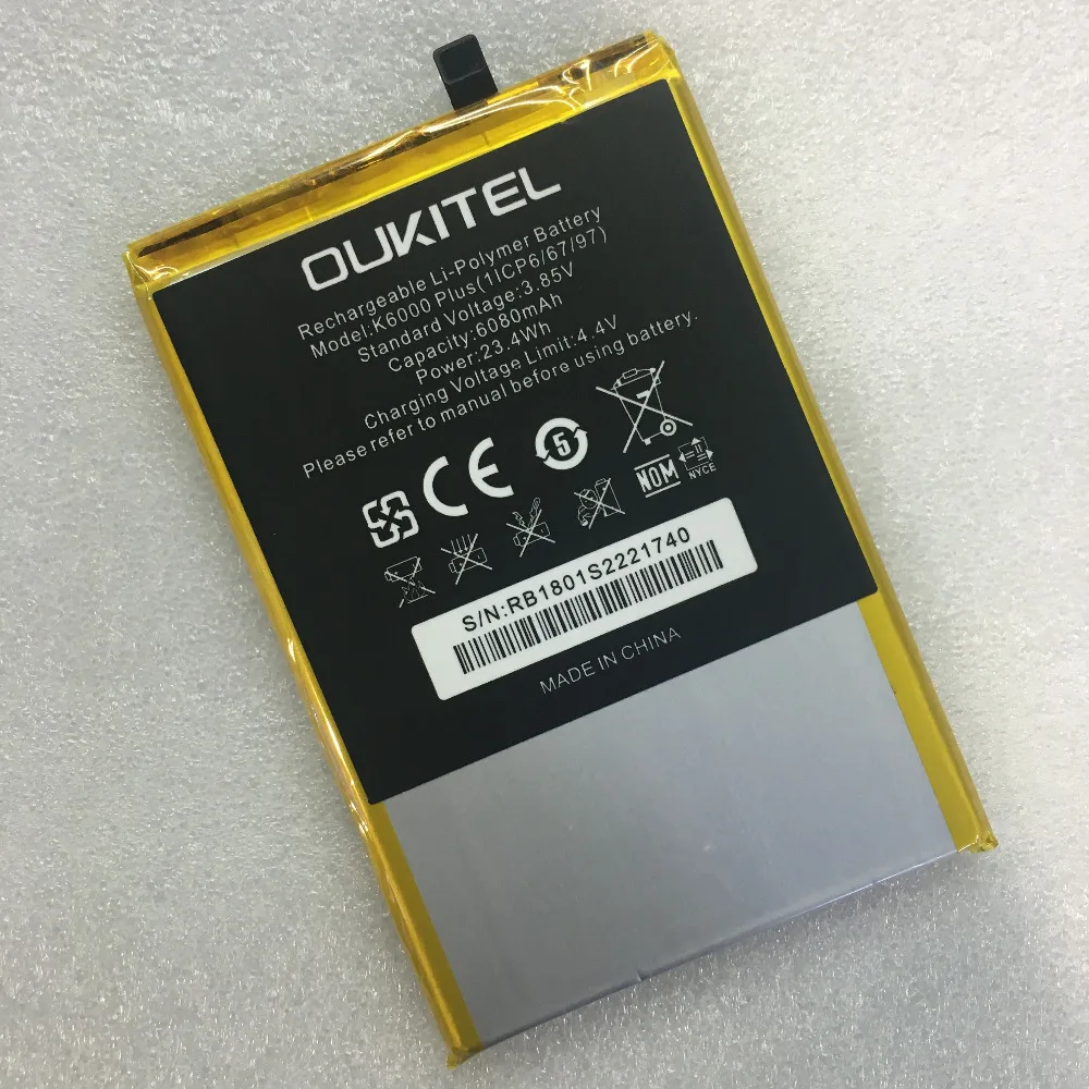 Аккумулятор для мобильного телефона OUKITEL K6000 plus аккумулятор 6080 мАч оригинальный