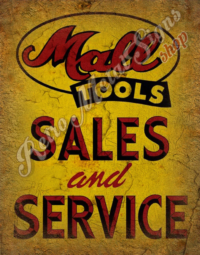 

MALL TOOLS VINTAGE RETRO GARAGE METAL TIN SIGN POSTER WALL PLAQUE