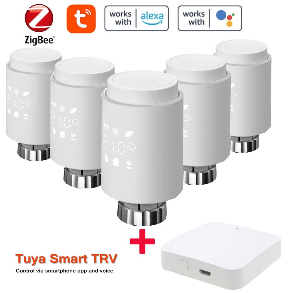 

ZigBee Smart Thermostat Temperature Controller Heating & Accurate TRV Thermostatic Radiator Valve Voice Control via Alexa