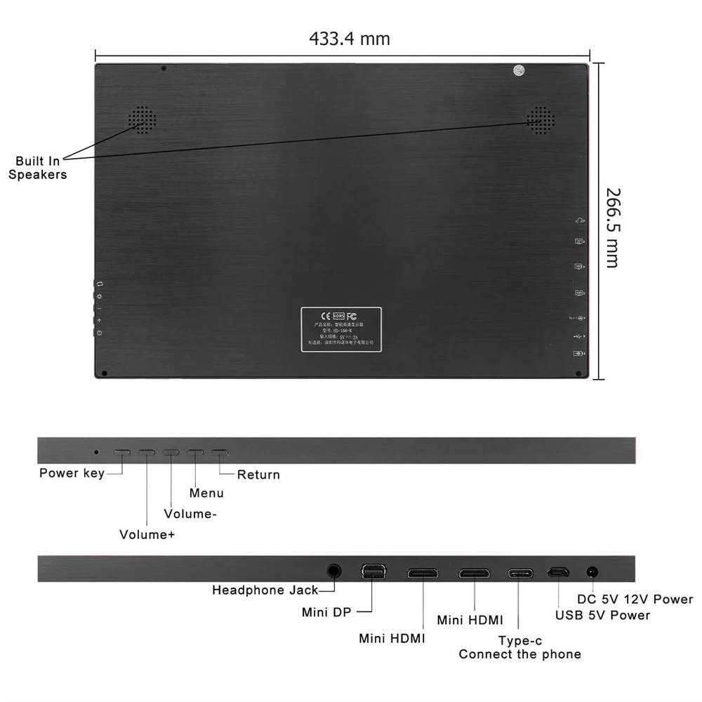 Новый 18 4 &quot4K портативный монитор FHD 3840x2160 IPS ЖК дисплей ПК USB C HDMI вход игровой для
