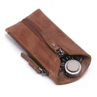 100% натуральный кожаный кошелек для ключей, мужской повседневный держатель для автомобильных ключей, кошелек для монет на молнии, органайзер для ключей от двери, высокое качество