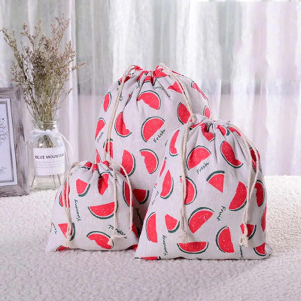 Повседневная женская сумка для покупок из хлопка на шнурке многоразовая