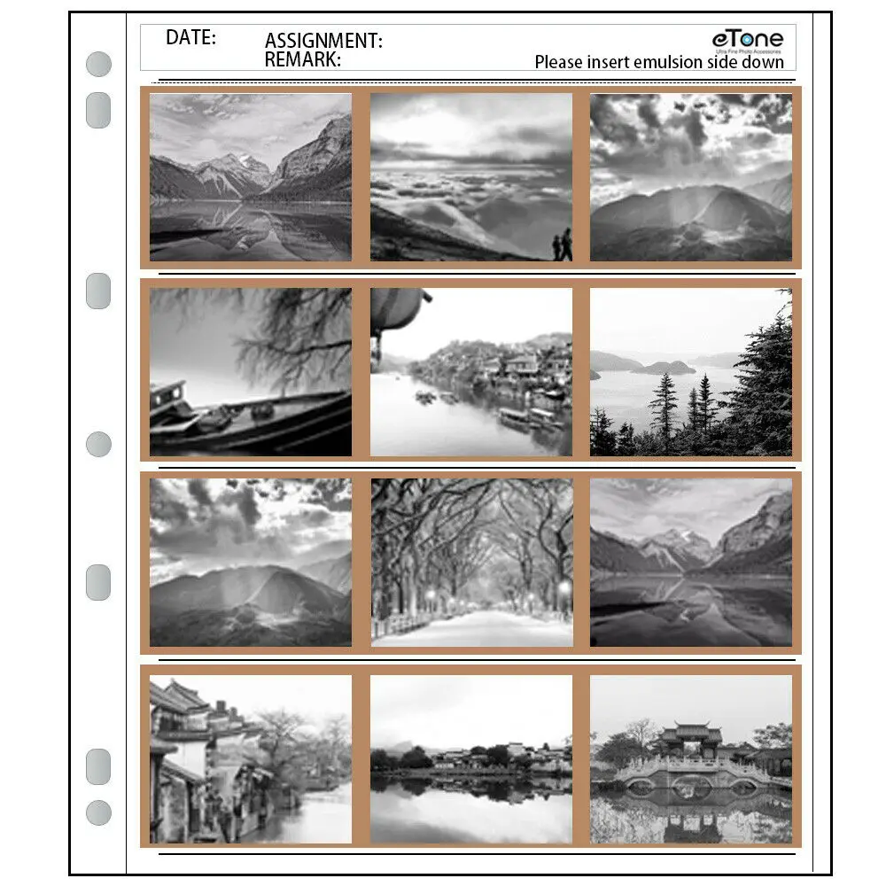 20 шт. 120 кольцевая папка для хранения файлов лист B & W отрицательная