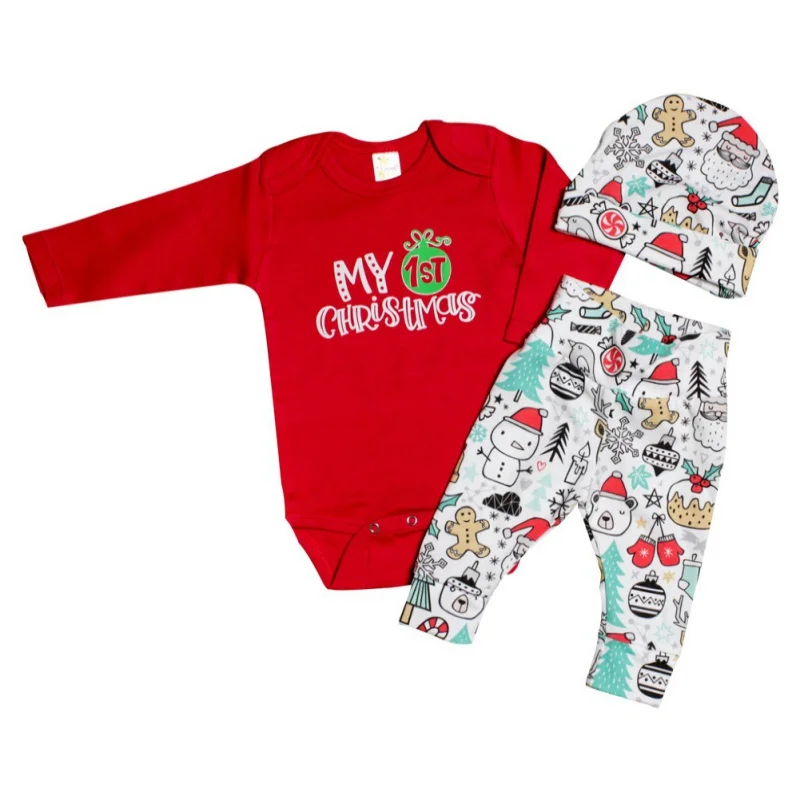 2 предмета рождественские боди для новорожденных + штаны одежда маленьких